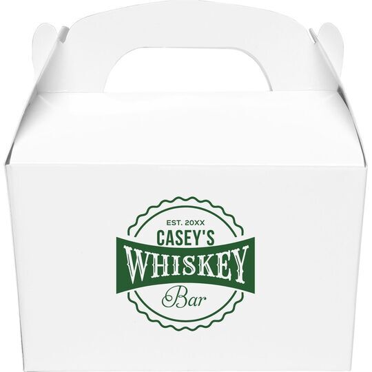 Whiskey Bar Label Gable Favor Boxes